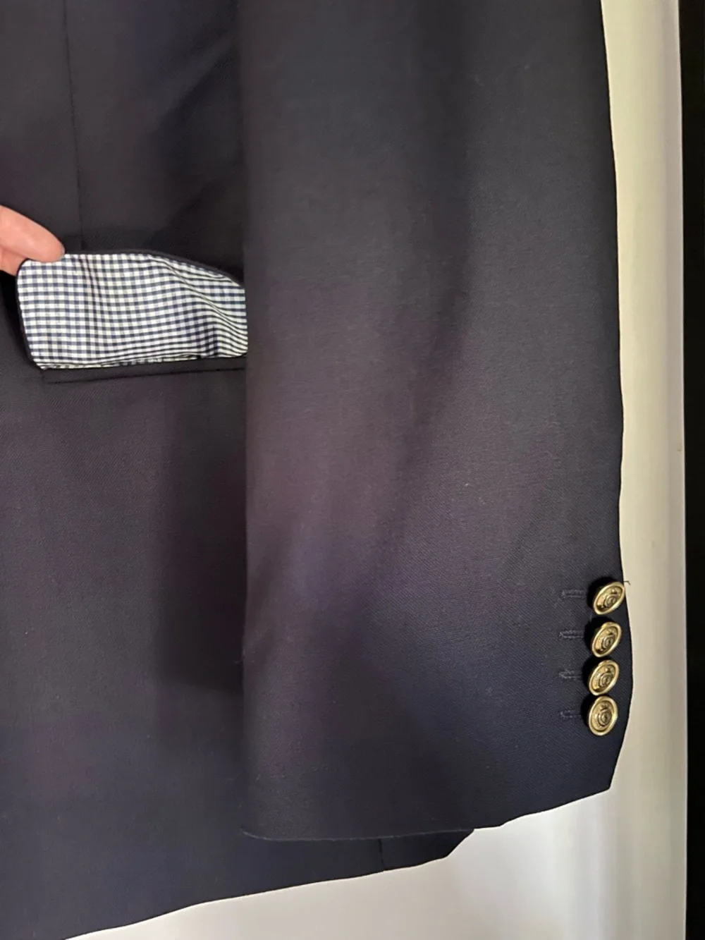 Stafford Dark Navy Sport Coat with Gold Buttons